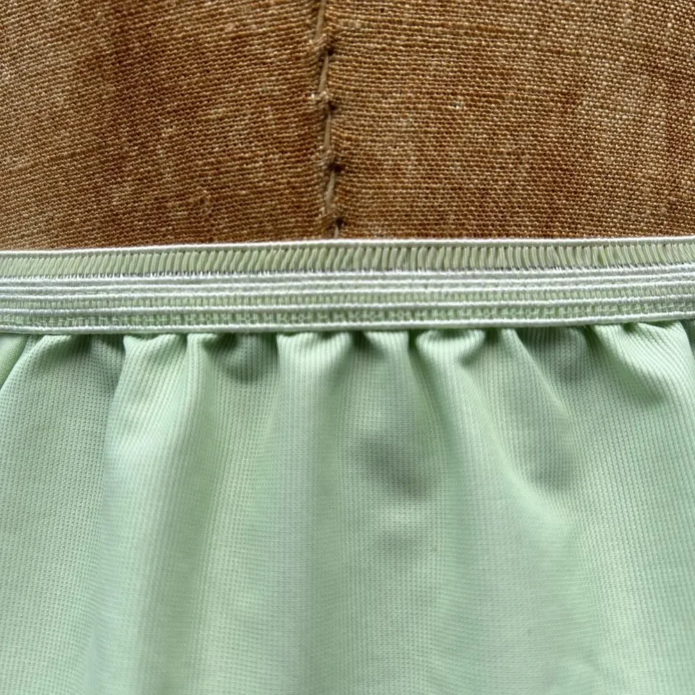 Vintage 50s/60s Pastel Mint Green Opaque Mini Skirt Slip - Picture 7 of 9